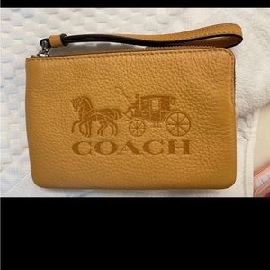 Coach logo wristlet